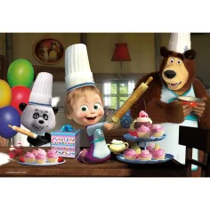 Máša a Medvěd pečení muffinů 24dílné puzzle 50x35cm - Lisciani obrázek 2
