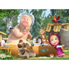 Máša a medvěd koupání 24dílné maxi podlahové puzzle 70x50 cm - Lisciani obrázek 2