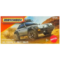 Matchbox: 1985 Porsche 911 Rally šedé autíčko v papírové krabičce 1/64 – Mattel
