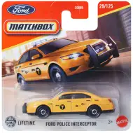 Matchbox: Ford Police Interceptor žluté autíčko 1/64 - Mattel