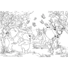 Medvídek Pú 2 v 1 maxi puzzle 24 kusů a omalovánka 70x50 cm - Lisciani obrázek 2