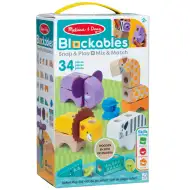 Melissa &amp; Doug: Blockables - Safari zvířecí dřevěná herní sada - Spin Master
