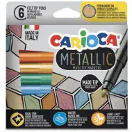 Metalické MaxiTip 6ks sada fixů - Carioca