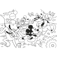 Mickey Mouse 2 v 1, 250dílné puzzle a omalovánka 50x35 cm - Lisciani obrázek 3