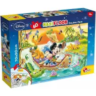 Mickey Mouse 2 v 1 60dílné maxi puzzle a omalovánka 70x50 cm - Lisciani
