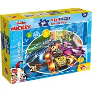 Mickey Mouse 2 v 1 maxi 24dílné puzzle a omalovánka 70x50 cm - Lisciani