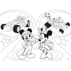 Mickey Mouse 2 v 1 maxi 24dílné puzzle a omalovánka 70x50 cm - Lisciani obrázek 2