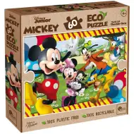 Mickey Mouse a přátelé 2 v 1 60dílné Eco puzzle a omalovánka 70x50 cm - Lisciani