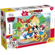 Mickey Mouse a přátelé 2 v 1 60dílné maxi puzzle a omalovánky 70x50 cm – Lisciani
