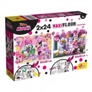 Minnie Mouse 2 v 1 maxi 2x24dílné puzzle a omalovánka 50x35cm - Lisciani