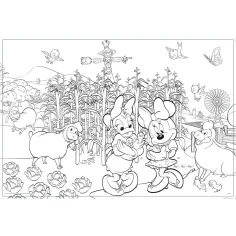 Minnie Mouse 2 v 1 maxi puzzle 150 dílků a omalovánka 70x50 cm – Lisciani obrázek 2