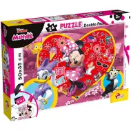 Minnie myš 2 v 1, puzzle s 24 dílky a omalovánka 50x35 cm - Lisciani