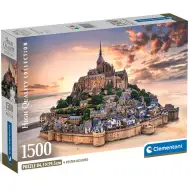 Mont Saint-Michel při západu slunce 1500dílné HQC kompaktní puzzle - Clementoni