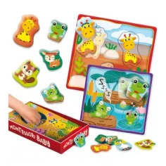 Montessori: Baby Box dovednostní vkládací puzzle - Zvířata obrázek 2