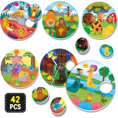 Montessori: Puzzle mláďat zvířat, sada 42 kusů – Lisciani obrázek 2