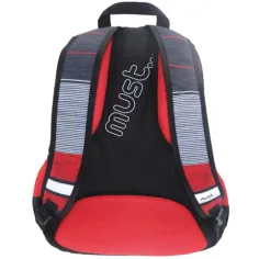 Must: Červeno-černý školní batoh 2 v 1 se čtyřmi přihrádkami 47x25x33cm obrázek 2