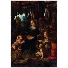 Muzejní sbírka: Leonardo da Vinci - Madona ve skalách 1000 dílků puzzle s plakátem - Clementoni obrázek 2