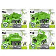 Nákladní automobily jako pracovní stroje v zelené barvě v různých variantách.