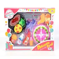 Narozeninová party sada s pohárem na šampaňské a dortem