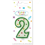 Narozeninová puntíkovaná svíčka číslo 2