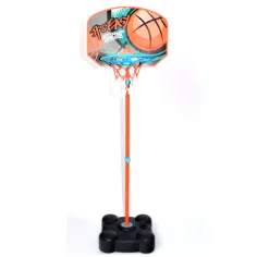 Nastavitelný basketbalový koš s podstavcem a míčem 141-109 cm. obrázek 2