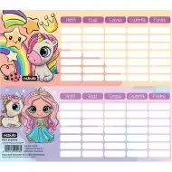 Nebulo: Jednorožec a princezna – jednostránkový, oboustranný mini rozvrh hodin