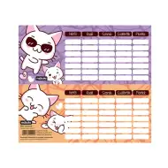 Nebulo: Kočičí jednostránkový, oboustranný mini rozvrh hodin