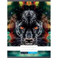 Nebulo: Sešit s černobílým leopardím vzorem, linkovaný, sešitý, 81-32 A4