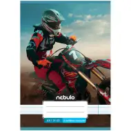Nebulo: Sešit s linkami s motivem závodního motocyklu pro 4. třídu, sešit 21-32, formát A5, sešitý.