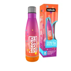 Nebulo: termo láhev 460 ml se zabudovaným Bluetooth reproduktorem v růžovo-oranžové barvě
