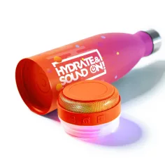 Nebulo: termo láhev 460 ml se zabudovaným Bluetooth reproduktorem v růžovo-oranžové barvě obrázek 2
