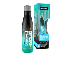 Nebulo: termoska 460 ml s vestavěným Bluetooth reproduktorem v černo-tyrkysové barvě