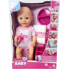 New Born Baby čůrající panenka s doplňky 38 cm – Simba Toys
