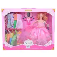 Oblečená panenka Carola s módními kousky oblečení a zrcátkem 28cm