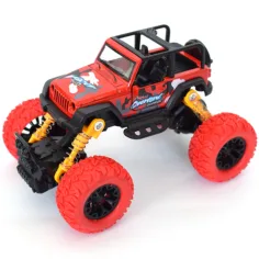Off-Road zpětně táhnoucí červený Jeep terénní vozidlo 1/32 obrázek 2