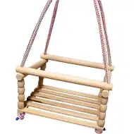 Přírodní dřevěná houpačka s lanem