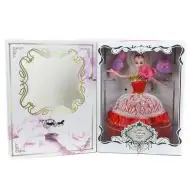 Panenka v červených svatebních šatech s doplňky 30 cm