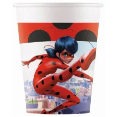 Papírové kelímky „Dobrodružství Miraculous“ – sada 8 ks, 200 ml