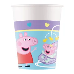 Papírové kelímky Prasátko Peppa, sada 8 ks, 200 ml