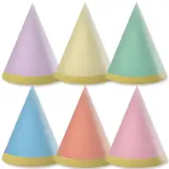 Pastelové mini party klobouky, sada 6 ks.