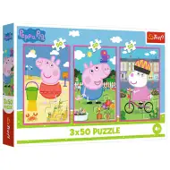 Peppa Pig síla přátelství 3x50dílné puzzle - Trefl