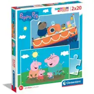 Peppa prasátko Supercolor 2 v 1, 2x20ks puzzle - Clementoni