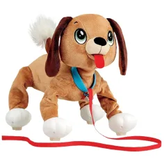 Peppy Pups: Hnědý plyšový pes s vodítkem 28 cm