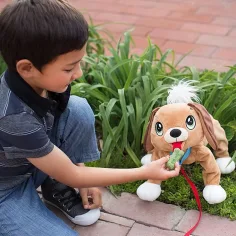 Peppy Pups: Hnědý plyšový pes s vodítkem 28 cm obrázek 2