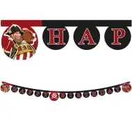 Pirátský narozeninový banner s nápisem „Happy Birthday“