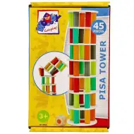 Pisa věž zručnostní dřevěná stavební hra, sada 45 kusů - Woodyland