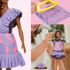 Play-Doh: Barbie Fashionista sada s plastelínou na výrobu vlnitých šatů s panenkou - Hasbro obrázek 4