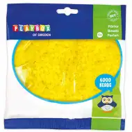 PlayBox: 5mm MIDI průhledné žehlitelné korálky v citronově žluté barvě, balení 6000 ks.