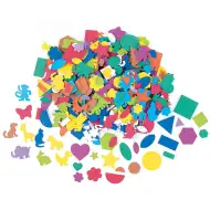 PlayBox: Barevné houbičkové dekorativní prvky na lepení v různých barvách a tvarech, balení 170 g.