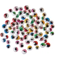 PlayBox: Barevné pohyblivé oči s řasami, sada 230 kusů, 7-10 mm.